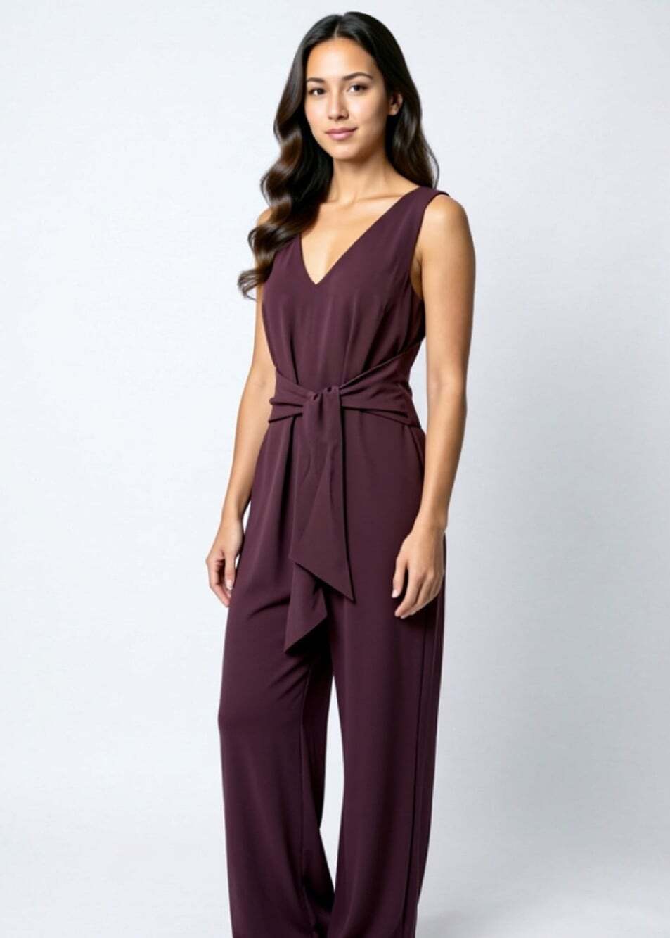 Ann Taylor Deep Burgundy Jumpsuit